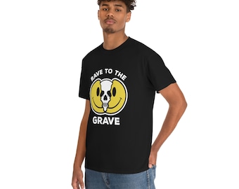 Rave To The Grab Smiley T-Shirt, OldSKool Musik Shirt, 90er Jahre Raver Tune Tee, Old School Free Party Outfit, Neunziger Jahre nostalgische Nachtkleidung