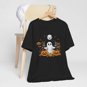 Läskig Halloween-spöke-t-shirt, Bus eller godis Cottagcore-svamp-tröja, Fairycore-söt läskig outfit, Retro Vintage-kuslig pumpa-tröja