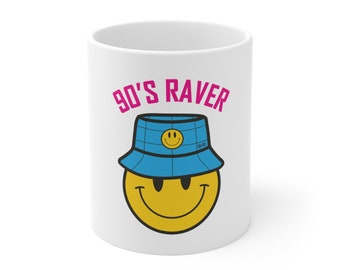 Old Skool 90s Raver, Rave-Musik, Rave 11 Unzen weiße Tasse