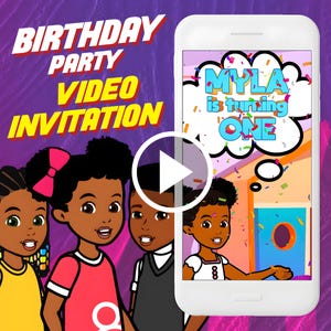 Gracie corner birthday party video invitation, Gracy digital animated video invite for mobile, e invitation