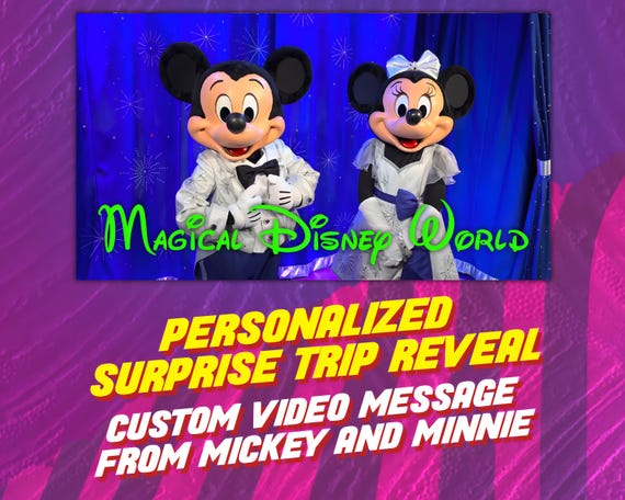 Personalized Disney World Trip Reveal Video, Mickey and Minnie Mouse (Digital)