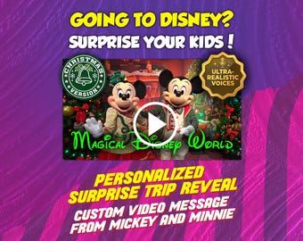 Personalized Disney World Orlando Trip Reveal Video, Mickey and Minnie Christmas Message
