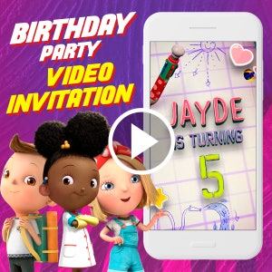 Ada Twist scientist birthday party video invitation, Ada digital animated video invite for mobile, e invitation