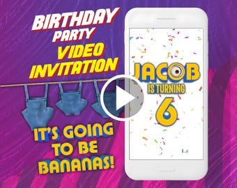 Animated Kids Birthday Party Video Invitation (Digital)