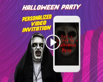 So scary Halloween event birthday party video invitation, horror digital animated invite for mobile