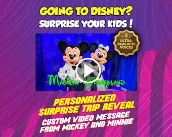 Personalized Disneyland California Trip Reveal Video, Mickey and Minnie Mouse Message