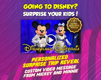 Vidéo de présentation d'un voyage à Disneyland en Californie, message personnalisé Mickey et Minnie Mouse