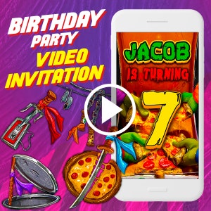 Birthday party video invitation, kids digital animated video invite for mobile, superheroes e invitation