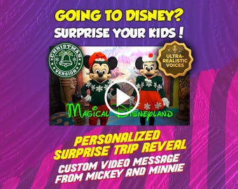 Spersonalizowany film z prezentacją wycieczki do Disneylandu w Kalifornii, z życzeniami świątecznymi dla Myszki Miki i Myszki Minnie