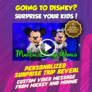Personalized Disney World Orlando Trip Reveal Video, surprise message from Mickey and Minnie