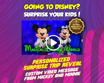 Personalized Disney World Orlando Trip Reveal Video, surprise message from Mickey and Minnie