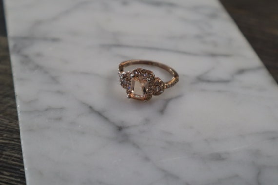 Sterling Silver Rose Gold Plated with CZs and Syn… - image 7