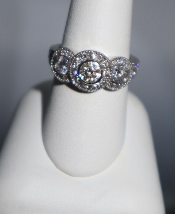 Three Diamond Stone Engagement Ring - image 2