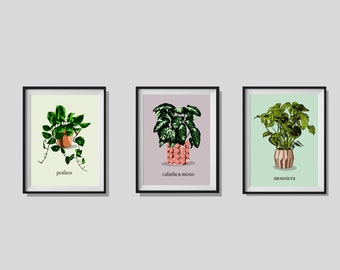 Impression d'art mural de plante d'intérieur | Téléchargement numérique | Impressions d'art personnalisées | Décoration botanique pour la maison | A5