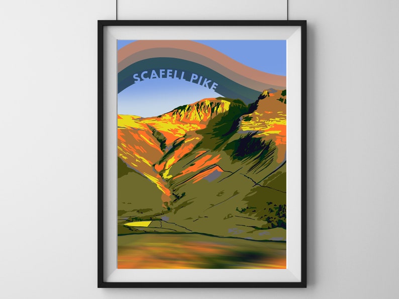 Impression numérique Scafell Pike, partie de trois du défi des trois pics, randonnées, parcs nationaux, Angleterre, Lake District, Cumbria image 2