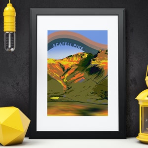 Impression numérique Scafell Pike, partie de trois du défi des trois pics, randonnées, parcs nationaux, Angleterre, Lake District, Cumbria image 1