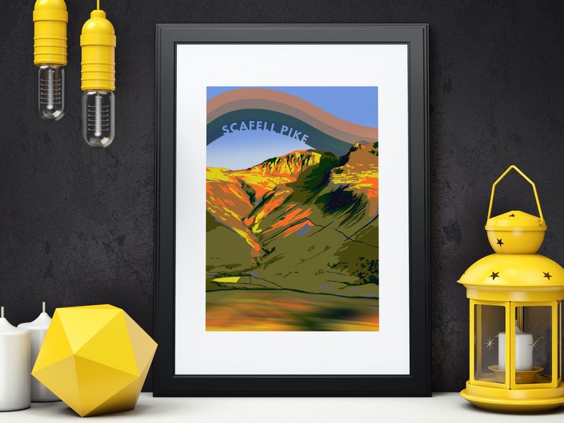Impression numérique Scafell Pike, partie de trois du défi des trois pics, randonnées, parcs nationaux, Angleterre, Lake District, Cumbria image 1