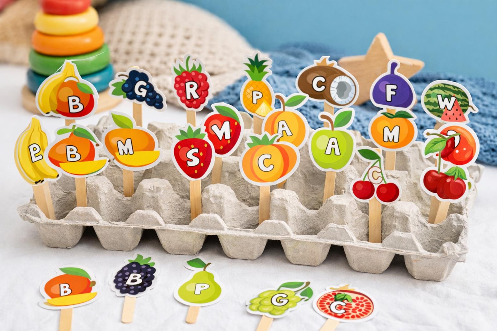 Alphabet Fruit & Vegetable ABC Printable | Letter Recognition Fine ...