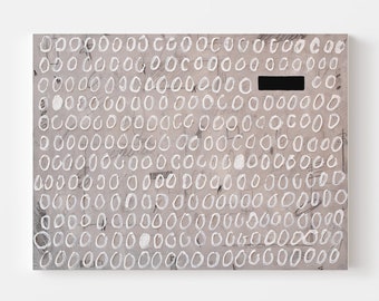 Original Abstract Painting on Stretched Canvas in Gray, White / Mid-Century Modern Wall Art / Contemporary Living Room Decor / Twombly
