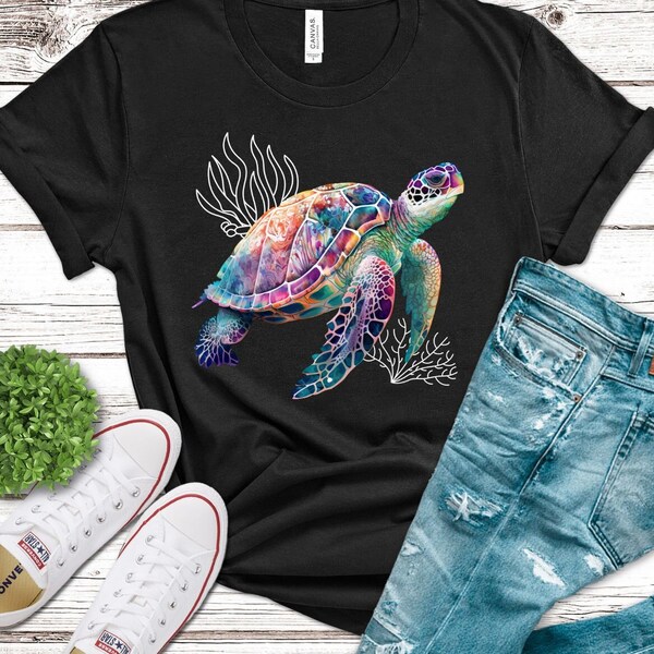 Colorful Sea Turtle - Etsy