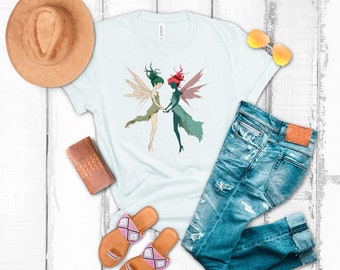 Fashionable whimsical fairy t shirt, minimalist design, Fairy lover t shirt, whimsigoth, goblincore, fantasy fairy shirt, cute fairy shirt