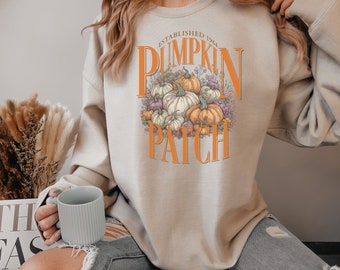Halloween pumpkin patch sweatshirt for fall lovers, fall gift for her, pumpkin lover shirt, farm fresh pumpkin sweatshirt, oversized shirt