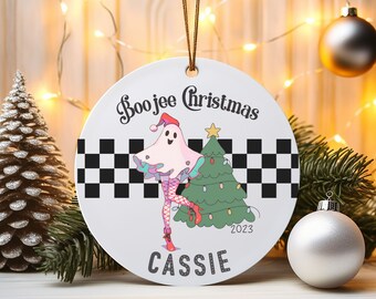 Personalized retro Ghost Ornament 2023, Christmas Ornament, Custom Boojee Christmas Ornament gift,cute ghost christmas ornament,Gift for her