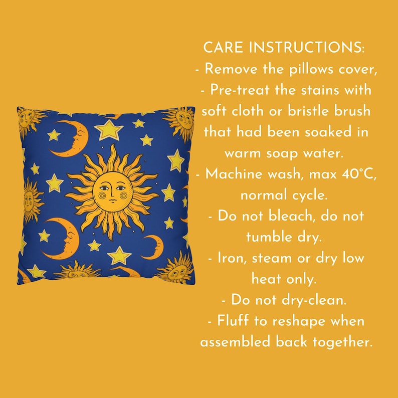 Sun pillow cover, celestial 90's pillow cover, celestial bedding pillow cover,mystical cosmic pillow, sun moon stars home decor, moon pillow bild 2