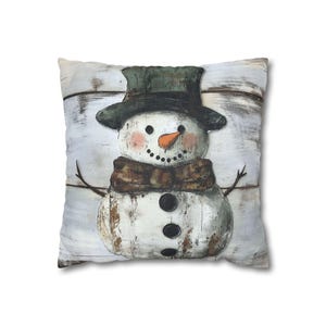 Christmas snowman pillow cover decor,rustic xmas decor,winter themed decor,rustic snowman pillow cushion,farmhouse christmas gift for her
