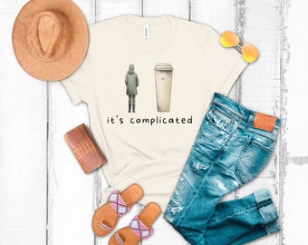 Coffee lover t shirt, It's complicated, simple coffee design, funny coffee t shirt, coffee lover gift, coffee addict, coffee mom, coffee dad