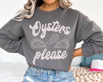 Austern bitte Sweatshirt: Retro Muschel Liebhaber Geschenk