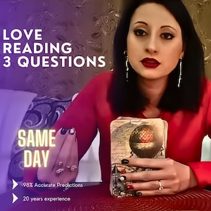 Love Reading SAME DAY,  3 questions in Deep Psychic Love Reading, Love Tarot Reading, Blind Love Reading, Detailed Love Reading Same Day