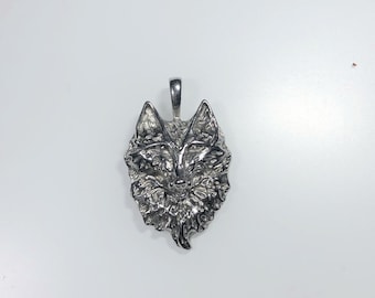 Stainless Steel Wolf Head Pendant / Necklace - Animal - Nature - wildlife jewelry