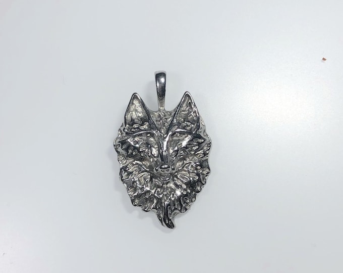 Stainless Steel Wolf Head Pendant / Necklace - Animal - Nature - wildlife jewelry