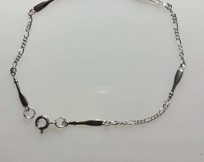 Sterling Silver 8" 25  Oar Bracelet