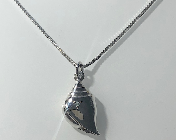 Sterling Silver Shell Necklace / Pendant, Sealife, Marine life.