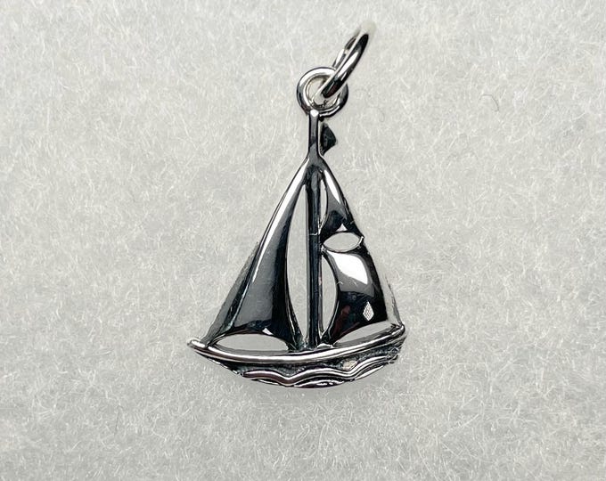 Sterling Silver Sailboat Pendant/Charm - Sailing, Nautical jewelry