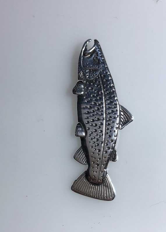 Sterling Silver Trout Fish Pendant - Sealife Jewel