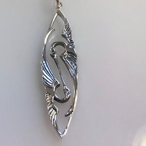 Sterling Silber Kissing Reiher Anhänger