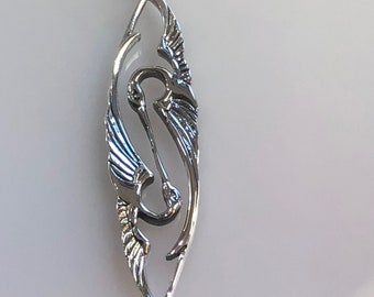 Sterling Silver Kissing Heron Pendant