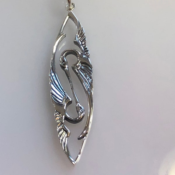 Sterling Silver Kissing Heron Pendant