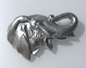 Vintage Elephant Head -  1995BG  Pin, Wildlife Jewelry, Brooch