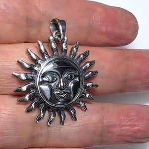 Sun Pendant, Sterling Silver 925 - Summer  Jewelry,  Nature pendant, beach, vacation, sunshine jewelry