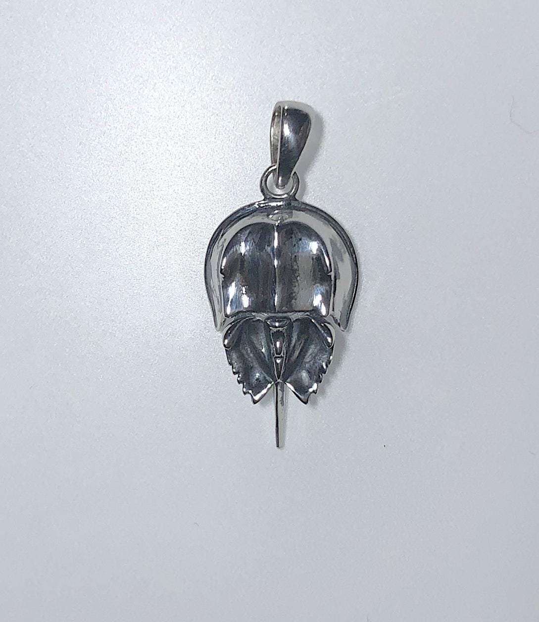 Sterling Silver Horseshoe Crab  Pendant, 3D, Marine, Sealife pendant, Beach jewelry