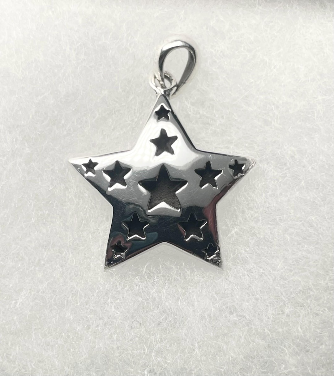 Stars Silver Sterling Silver Star With Stars Pendant - Celestial, Cosmic, Astronomy ...