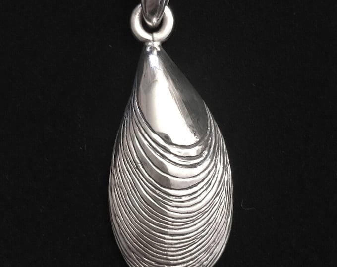Sterling Silver Mussel Shell Pendant