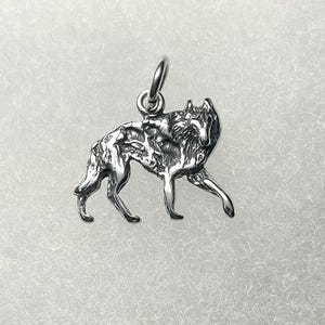 Sterling Silver Wolf Pendant/ charm - wild life jewelry
