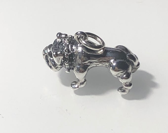 Sterling Silver Dogs, Bulldog Pendant , Dogs, pets jewelry