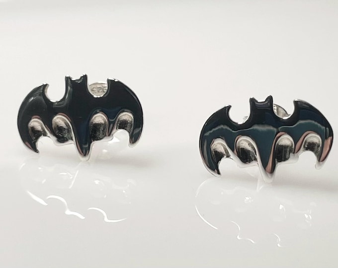 Sterling Silver Open Winged Bat Stud Earrings