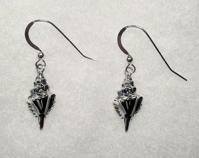 Sterling Silver Conch Shell Wire Earrings